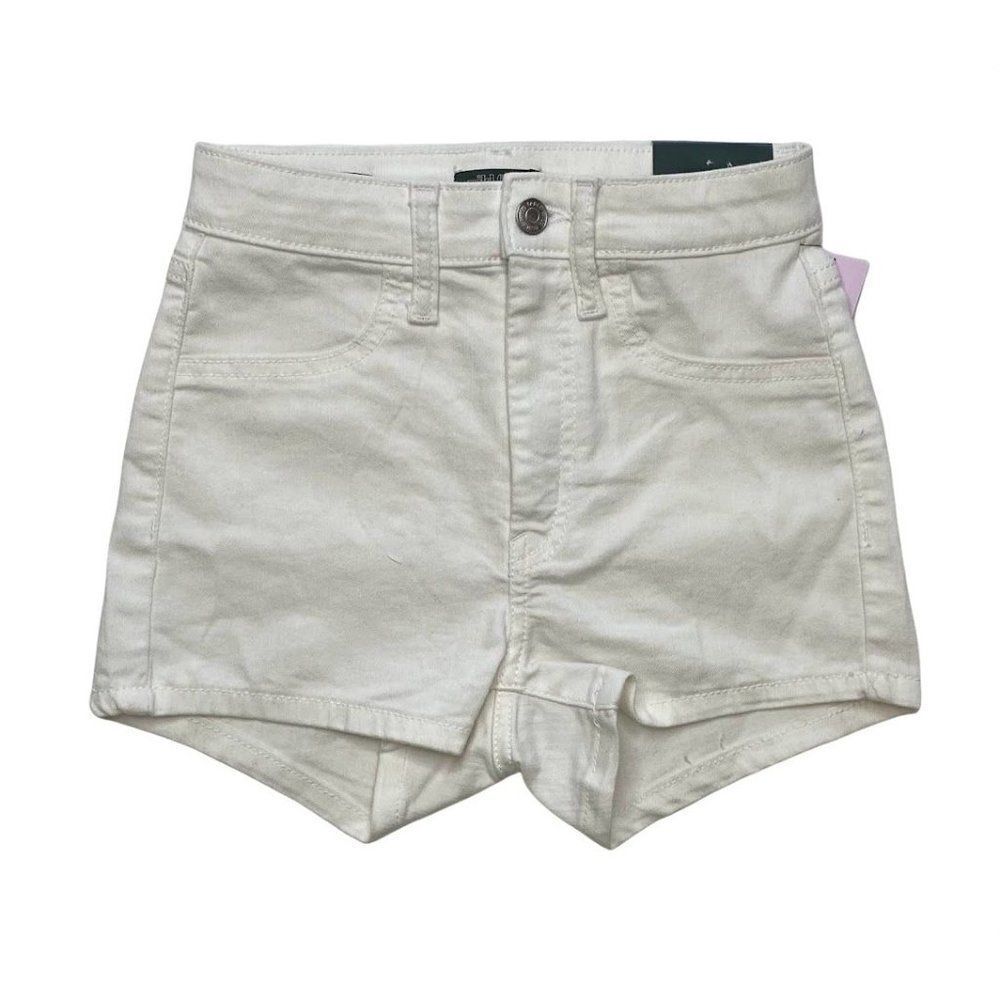 Wild Fable Jean Shorts Women's 2 Small White High Rise‎ Stretchy Denim Pockets